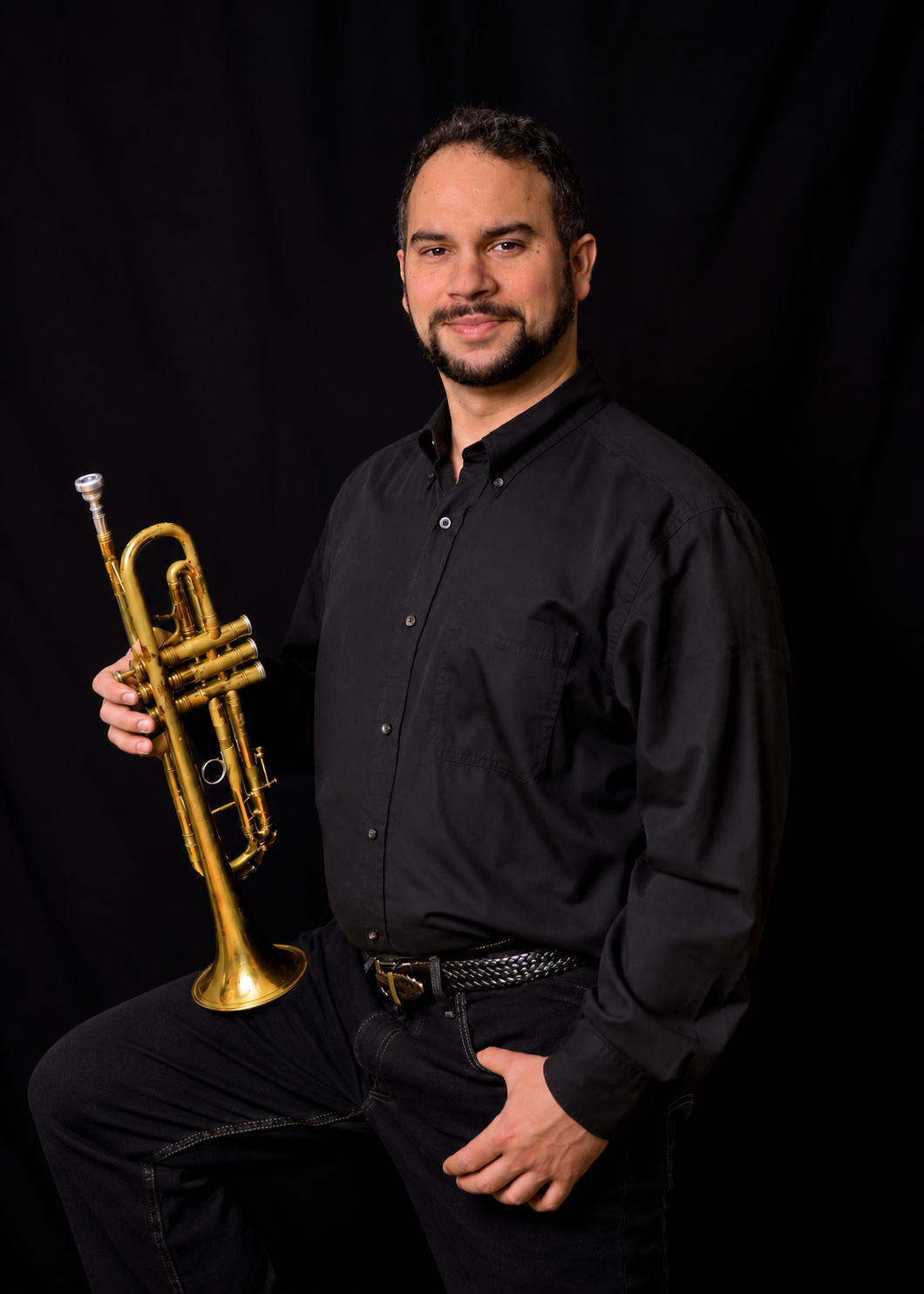 Peter Bonos with trumpet